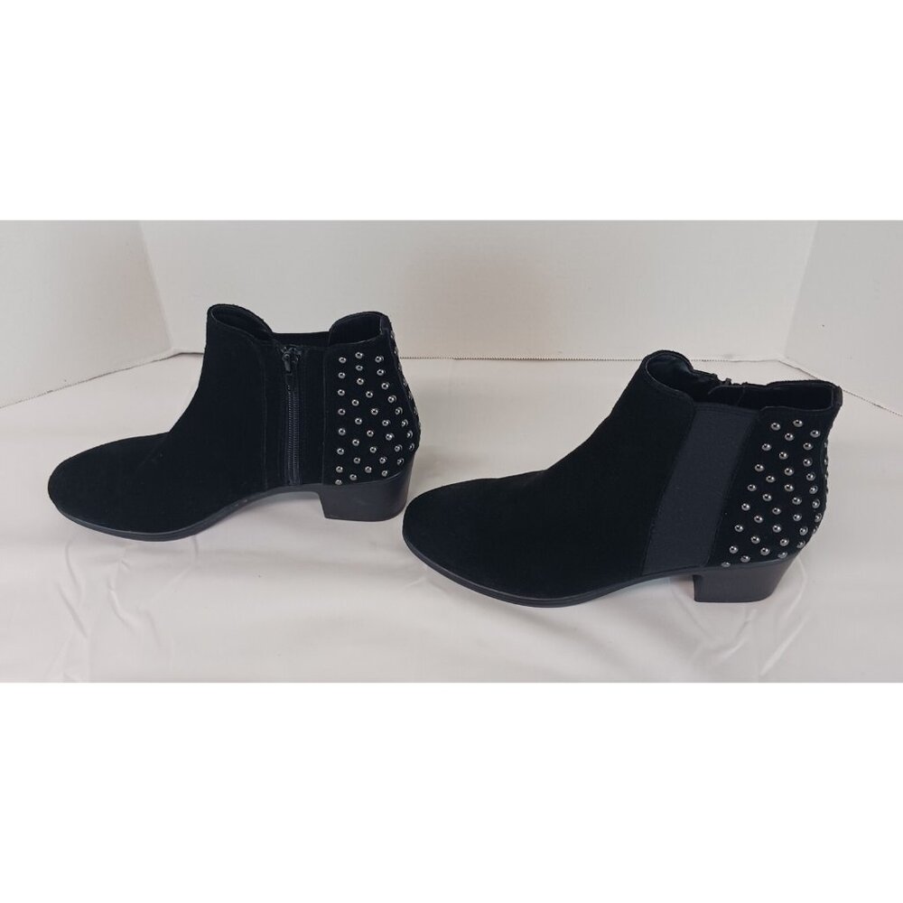 Steven NC-POPY by Steven Madden Women's Shoes 9M Booties Black Leather Suede GUC